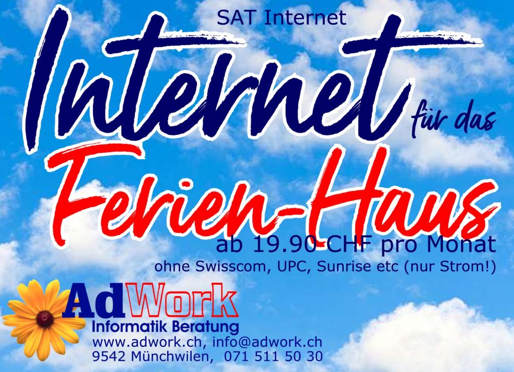 Internetverbindung für Ihr Ferienhaus ohne Swisscom von AdWork